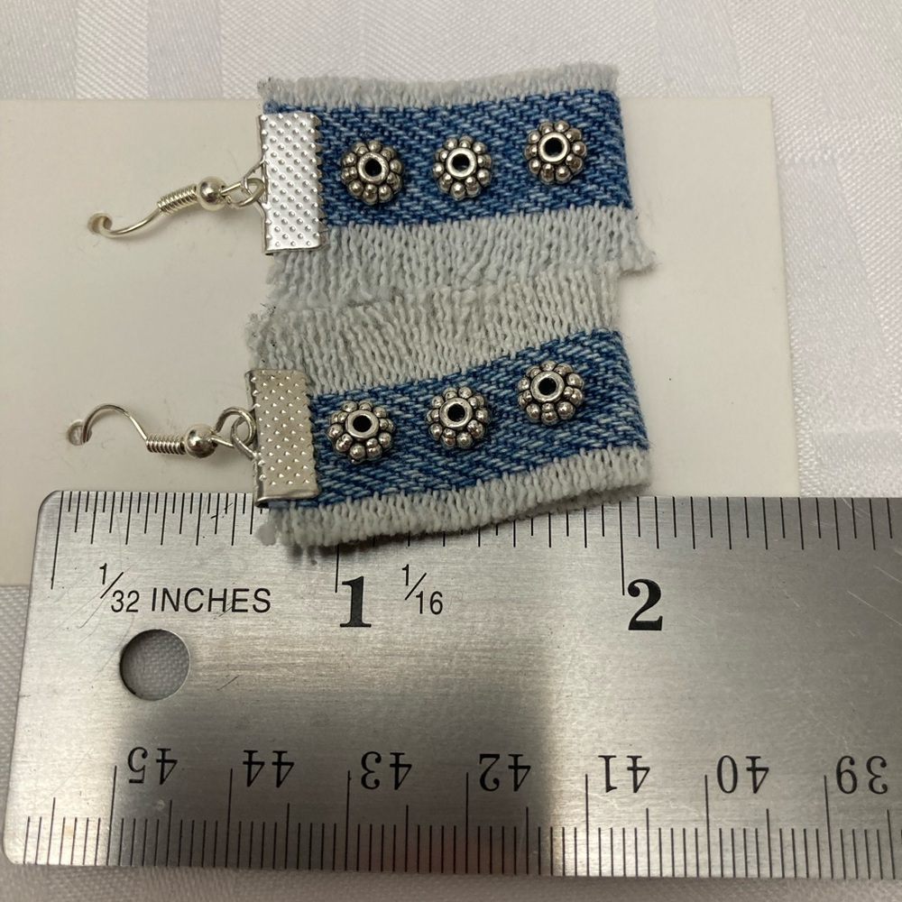 Denim earrings - Picture 3 of 3